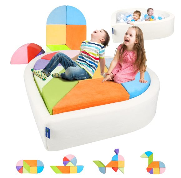 Customizable Heart Shape Ball Pit Puzzle Set for Toddlers Soft Play and Room Décor