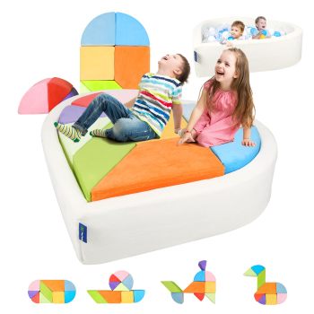 Customizable Heart Shape Ball Pit Puzzle Set for Toddlers Soft Play and Room Décor