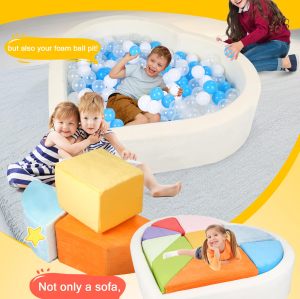 Customizable Heart Shape Ball Pit Puzzle Set for Toddlers Soft Play and Room Décor