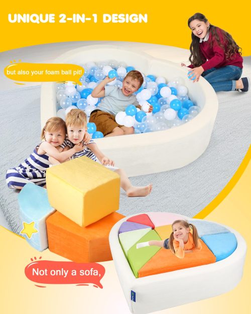 Customizable Heart Shape Ball Pit Puzzle Set for Toddlers Soft Play and Room Décor