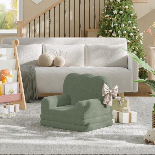 Custom Factory-Made Green Foam Sofa for Kids' Rooms