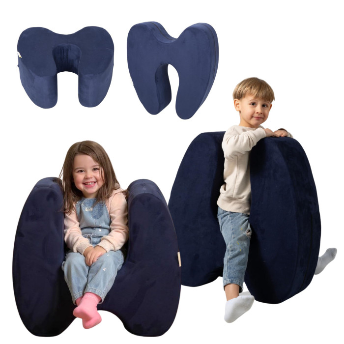 Custom Made Sensory Seat in Orange for Kids with Special Needs Soft Squeezie Therapy Cushion