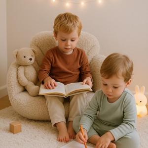 Customized Toddler Floor Cushion Chair Cozy Reading Seat Sherpa Armchair Gift