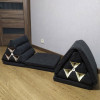 Custom Black Foam Tri-Fold Soft Cushion Single Sofa Bed for Small Spaces