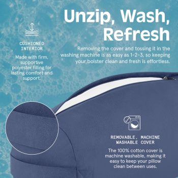 Custom Yoga Bolster Pillow Meditation Cushion with Machine Washable Cotton Cover