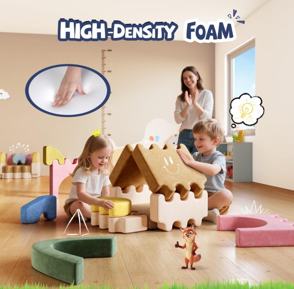 Customized Multicolor Puzzle Foam Blocks Modular Children Loveseat Playset