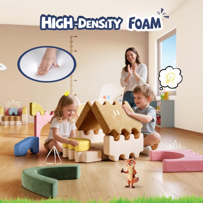 Customized Multicolor Puzzle Foam Blocks Modular Children Loveseat Playset