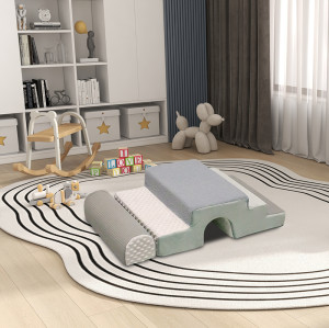 Custom Grey Stair-Shaped Climbing Soft Play for Toddlers – Foam Modular Play Set
