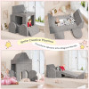 Custom Gary Modular Sofa with Heart-Shaped Cushions for Toddlers Playroom and Bedroom