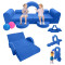 Custom Blue Arch and Basketball Modular Sofa for Little Ones with Soft Foam Cushions