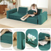 Custom Dark Green Modular Sofa for Toddlers with Soft Foam Cushions for Playroom and Bedroom