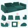Custom Dark Green Modular Sofa for Toddlers with Soft Foam Cushions for Playroom and Bedroom