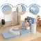 Custom Blue Modular Sofa for Little Ones with Soft Foam Cushions for Playroom and Bedroom