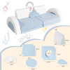 Custom Blue Modular Sofa for Little Ones with Soft Foam Cushions for Playroom and Bedroom