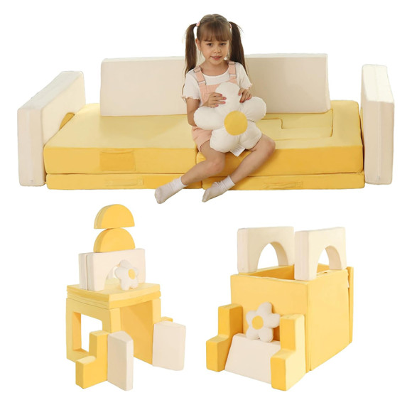 Factory Customized Compressible Kids Fabric and Sponge Combo Sofa for Wholesale