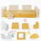 Factory Customized Compressible Kids Couch Fabric and Sponge Combo Sofa for Wholesale