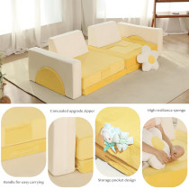 Factory Customized Compressible Kids Couch Fabric and Sponge Combo Sofa for Wholesale