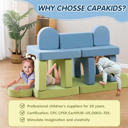 Customizable Modular Play Couch Sofa Bed with Soft Foam Lounging Pads for Kids
