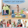 Customizable Modular Play Couch Sofa Bed with Soft Foam Lounging Pads for Kids