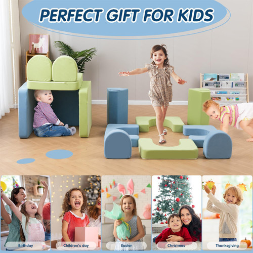 Customizable Modular Play Couch Sofa Bed with Soft Foam Lounging Pads for Kids