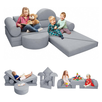 Custom Modular Kids Sofa Bed with Soft Foam Cushions for Rest and Play