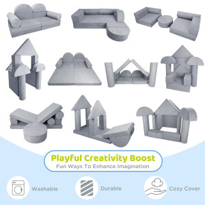 Custom Modular Kids Sofa Bed with Soft Foam Cushions for Rest and Play