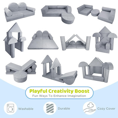 Custom Modular Kids Sofa Bed with Soft Foam Cushions for Rest and Play