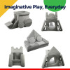 Tailored Light Grey 17 Piece Modular Children Sofa Set for Playroom and Bedroom