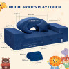 Tailored Navy Blue Modular Children Sofa Set for Playroom and Bedroom