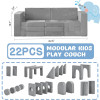 Customized Grey 22 Piece Modular Kids Sofa Set for Playroom and Bedroom