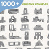 Customized Grey 22 Piece Modular Kids Sofa Set for Playroom and Bedroom