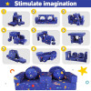 Custom Blue Cosmic Galaxy Modular Kids Sofa Set for Playroom and Imaginative Play