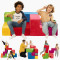 Custom Colorful Tetris Style Modular Kids Sofa Set for Playroom and Creative Spaces