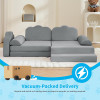 Custom Gray Modular Kids Sofa Set for Playroom and Bedroom Perfect Holiday Gift