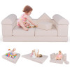 OEM Beige Kids Modular Sofa Set with Foam Building Blocks for Playroom and Learning Space