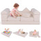 OEM Beige Kids Modular Sofa Set with Foam Building Blocks for Playroom and Learning Space