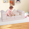 OEM Beige Kids Modular Sofa Set with Foam Building Blocks for Playroom and Learning Space