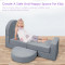 Customized Grey 7 Piece Minimalist Modular Children Couch Set for Playroom