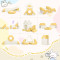 Customized Yellow 13 PCS Cloud Shape Modular Children Couch Set for Playroom
