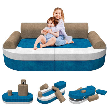 Customized Ocean Blue Ship Theme Modular Children Couch Set for Playroom