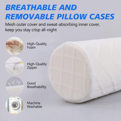 Custom Cervical Pillow Memory Foam Neck Bolster 3.1in Medium Soft Sleep Yoga