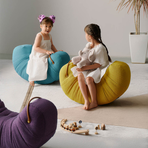 Custom Factory Caterpillar Shape Moon Chair Rocking Horse Soft Stool for Kids Sensory Training