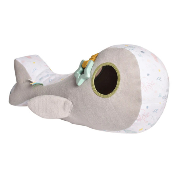 Custom Factory Whale Shaped Soft Play Seat for Kids with Hanging Toys for Interactive Fun