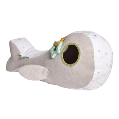 Custom Factory Whale Shaped Soft Play Seat for Kids with Hanging Toys for Interactive Fun