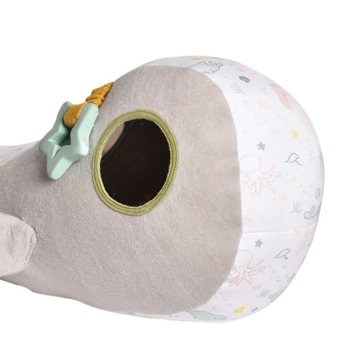 Custom Factory Whale Shaped Soft Play Seat for Kids with Hanging Toys for Interactive Fun