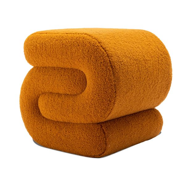 Custom Factory OEM Teddy Upholstered Pouf Stool Comfortable Ottoman for Kids and Home