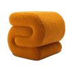 Custom Factory OEM Teddy Upholstered Pouf Stool Comfortable Ottoman for Kids and Home