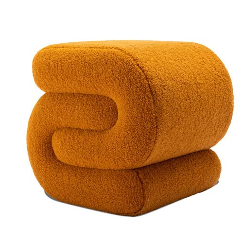 Custom Factory OEM Teddy Upholstered Pouf Stool Comfortable Ottoman for Kids and Home