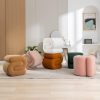 Custom Factory OEM Teddy Upholstered Pouf Stool Comfortable Ottoman for Kids and Home