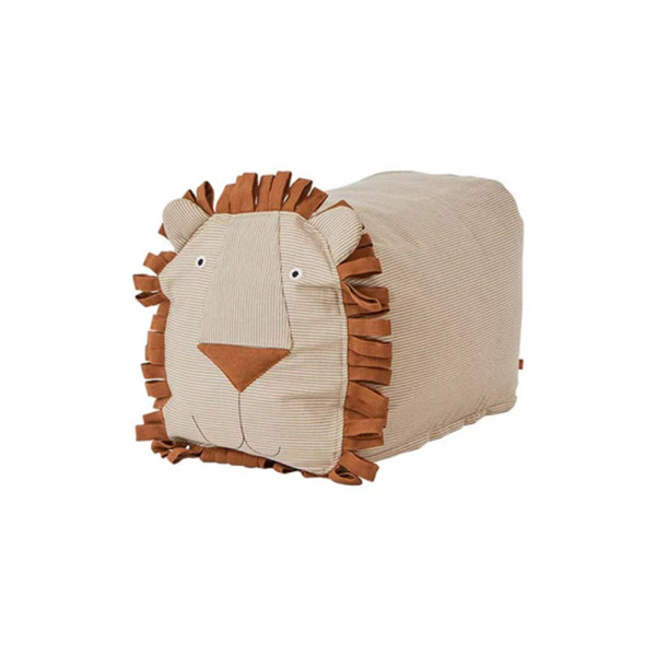 Custom Factory Lion Shaped Soft Pouf Ottoman Seat for Kids Room and Play Area